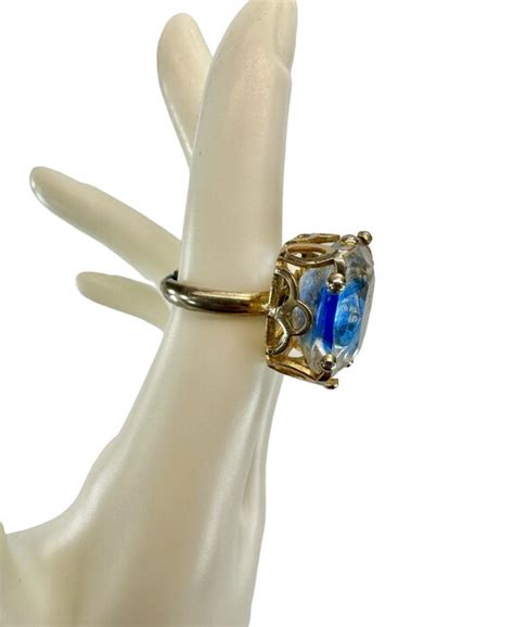 blue stone cocktail ring.